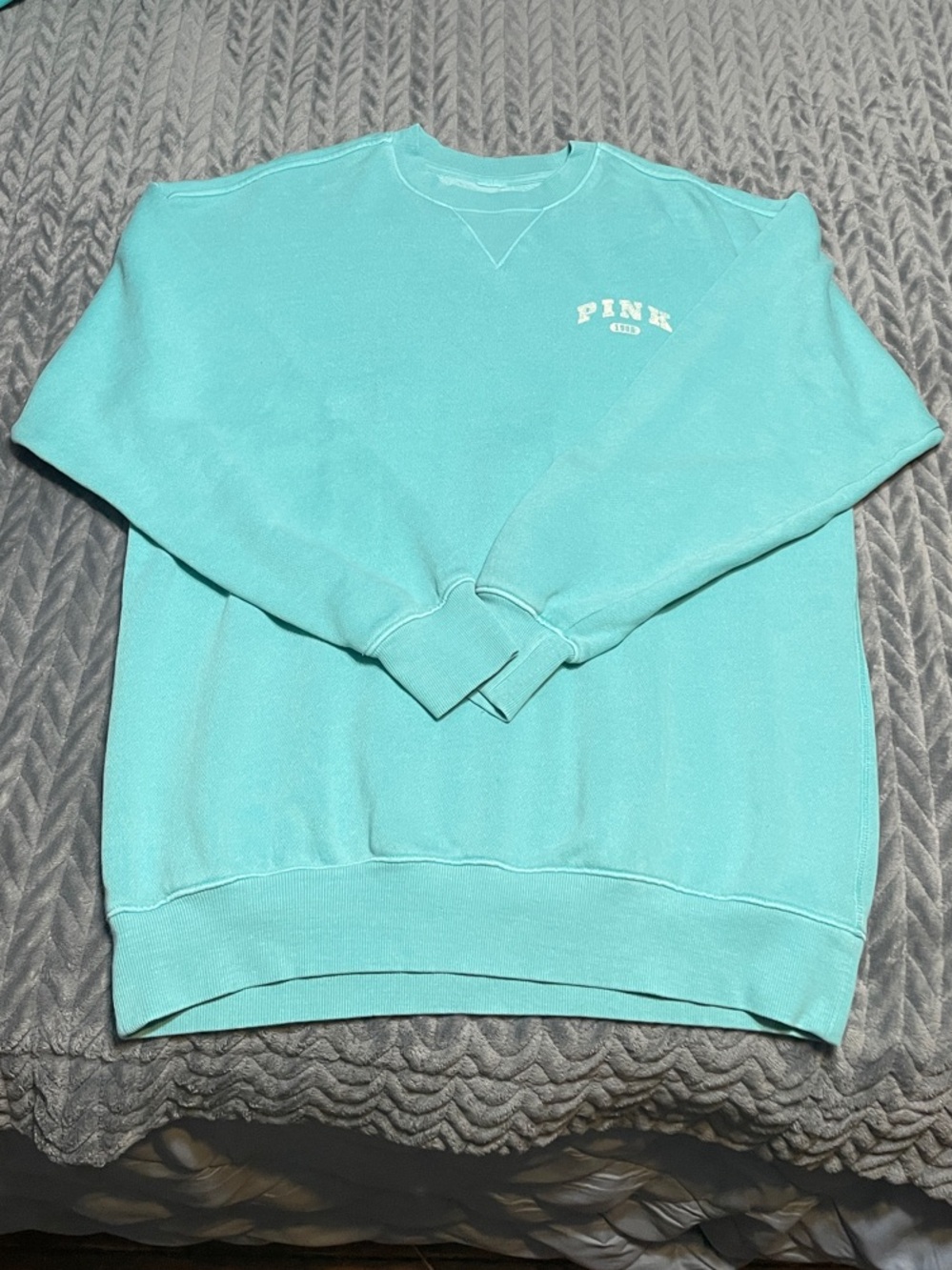 PINK Victoria's Secret Teal Crewneck Sweatshirt